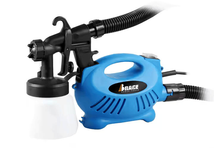 Pistol Vopsit, Zugravit, Electric, Boxely, Negru/Albastru, 650 W, Duza Reglabila, 800 ml, Curea detasabila, Ajustarea pulverizari, Buton ON/OFF, Acoperire rapida, 15 m² in 10 minute
