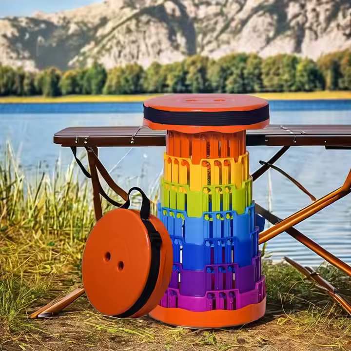 Scaun Telescopic Pliabil pentru Camping Multicolor Glixicom®