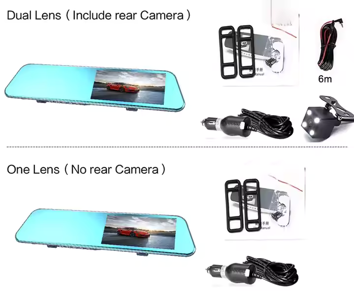 Camera Auto DVR PRO, FULL HD, 1080P, Tip Oglinda Retrovizoare, Vedere nocturna, Inregistrare in bucla, Unghi filmare 170°, senzor de miscare, Negru
