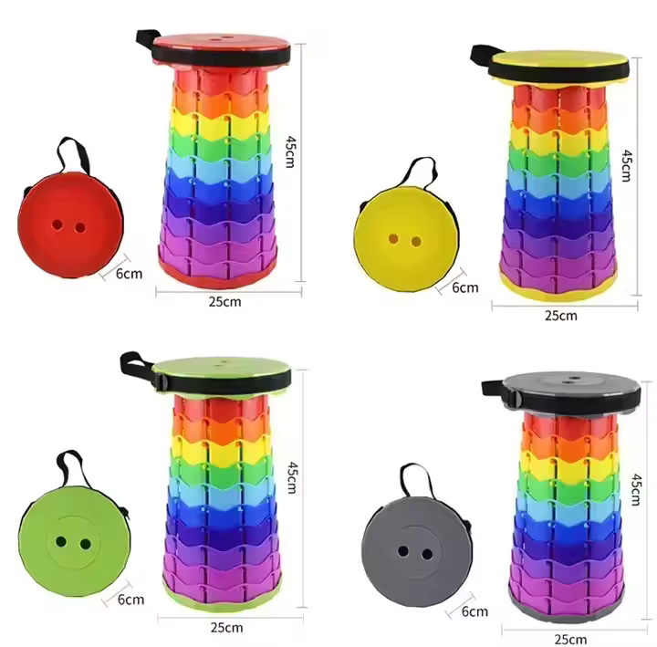 Scaun Telescopic Pliabil pentru Camping Multicolor Glixicom®