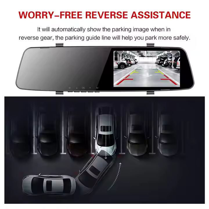 Camera Auto DVR PRO, FULL HD, 1080P, Tip Oglinda Retrovizoare, Vedere nocturna, Inregistrare in bucla, Unghi filmare 170°, senzor de miscare, Negru