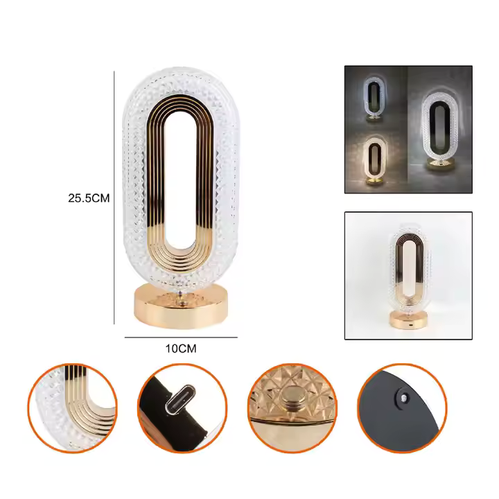 Veioza ambientala cristal, 3 moduri iluminare, cald/rece/neutru