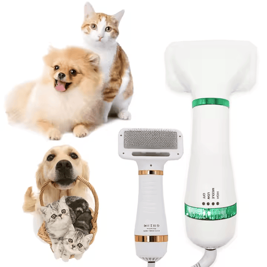 Perie Cu Uscator Pentru Animale, Eliandeco ®, Indeparteaza Parul Incurcat, 3 Viteze De Uscare, Foarte Silentios, Alb