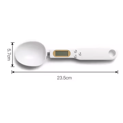 Cantar Digital Pentru Ingrediente SIKS® In Forma De Lingura, Functie Tara, Functie Hold, Afisaj Digital, Precizie 0.1, Maxim 500 gr, Alb