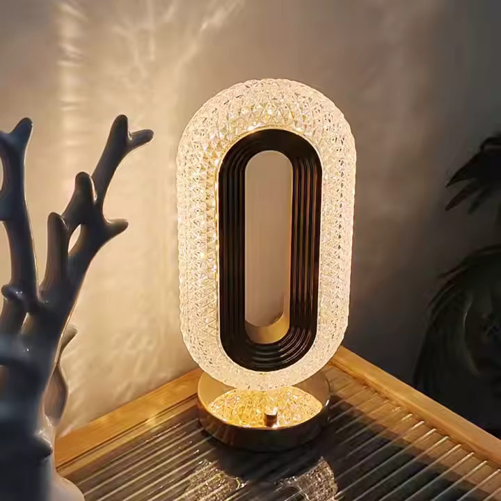 Veioza ambientala cristal, 3 moduri iluminare, cald/rece/neutru