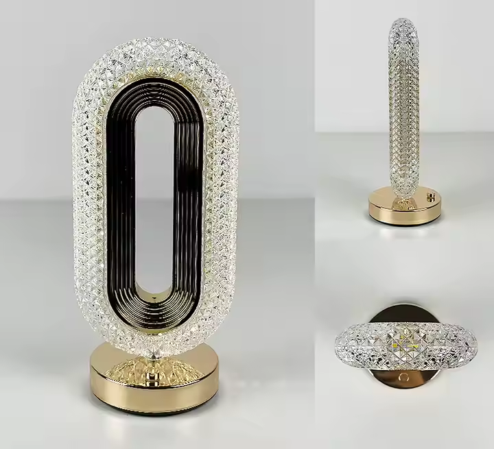 Veioza ambientala cristal, 3 moduri iluminare, cald/rece/neutru